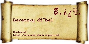 Beretzky Ábel névjegykártya
